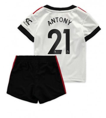 Manchester United Antony #21 Bortedraktsett Barn 2022-23 Kortermet (+ Korte bukser)